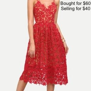 RED EYELIT DRESS